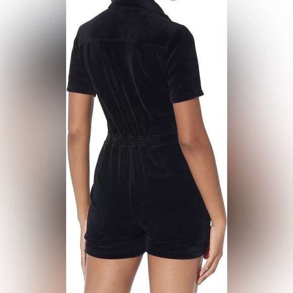 MONROW black velour romper size S new with tags MSRP $175 - Picture 4 of 16